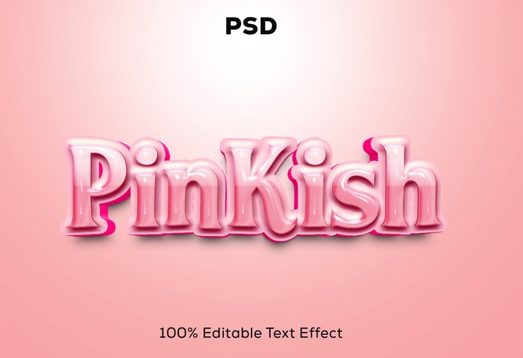 PSD pinkish 3d editable psd text effect