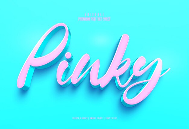 Pinky 3d editable premium psd text effect