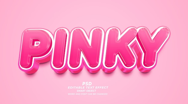 Pinky 3d editable text effect PSD template
