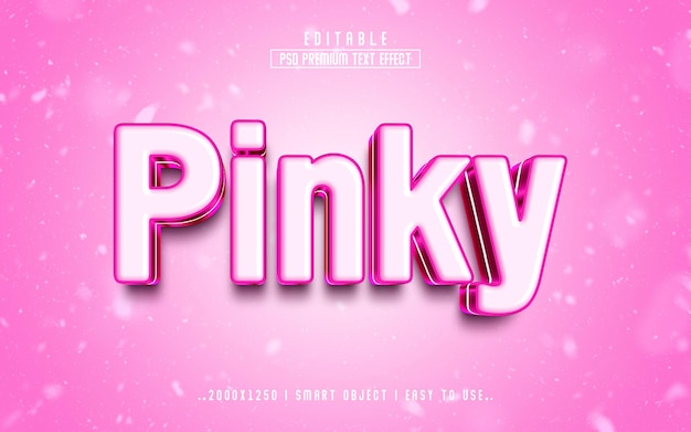 Stile effetto testo pinky 3d