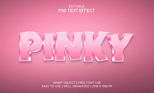 Pinky licht bewerkbaar teksteffect met slim object