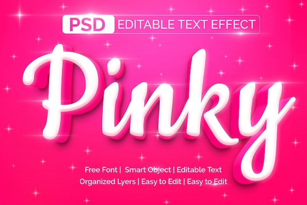 PSD 핑키 모던 3d 포토샵 텍스트 효과 레이어 스타일 템플릿