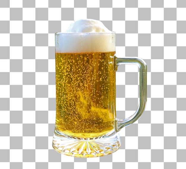 Pint of Chilled Draft beer Isolated on Transparent Background