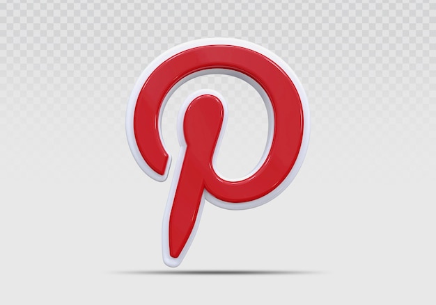 PSD pinterestの3dアイコンレンダリングコンセプトクリエイティブ