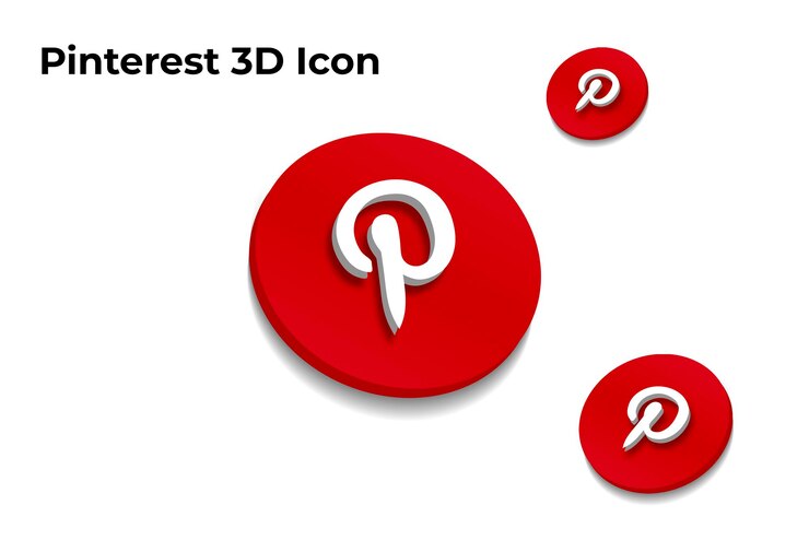 PSD pinterest 3d icon