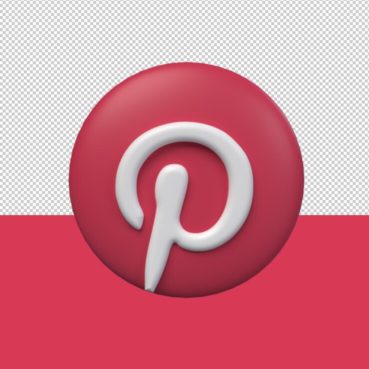 PSD значок pinterest 3d