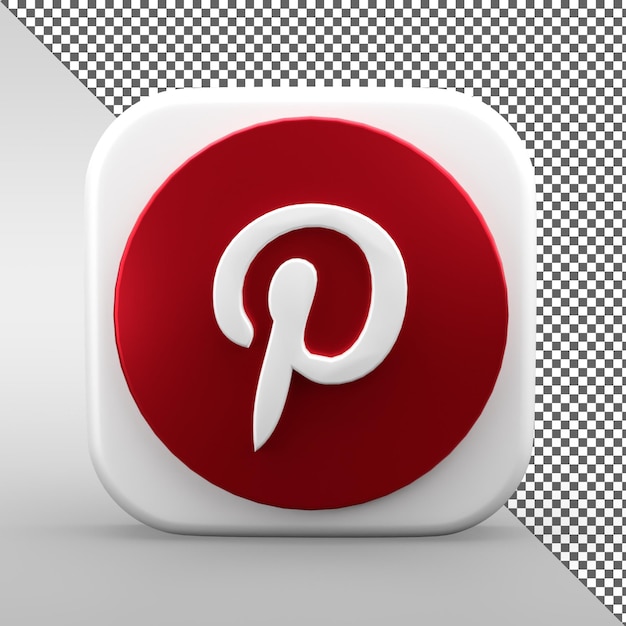 Pinterest 3d icons design isolated