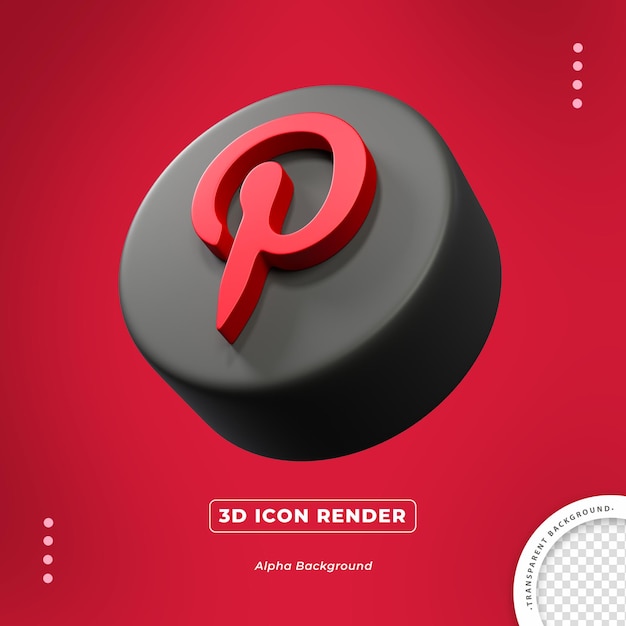 Pinterest 3d изолированные рендеринг боковой значок