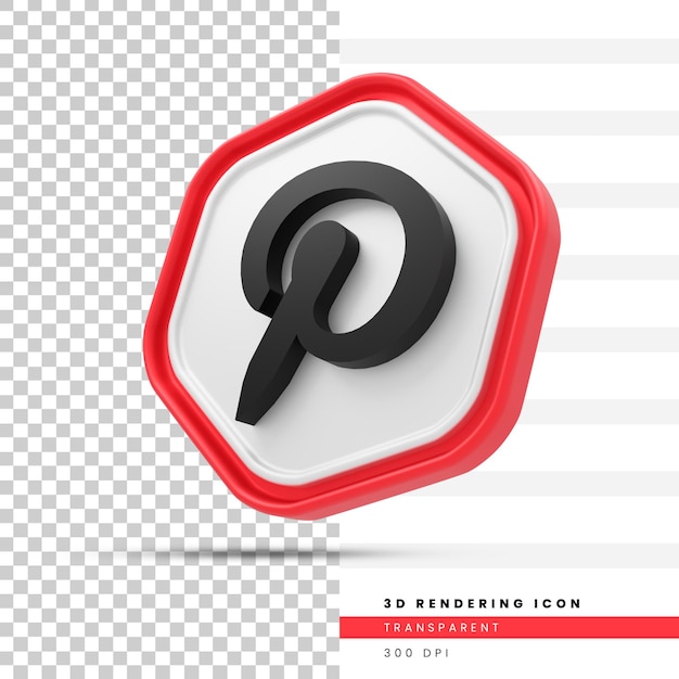 Pinterest 3d Render Icon