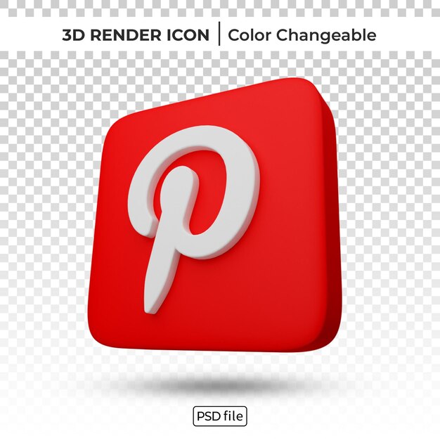 Логотип 3d рендеринга pinterest