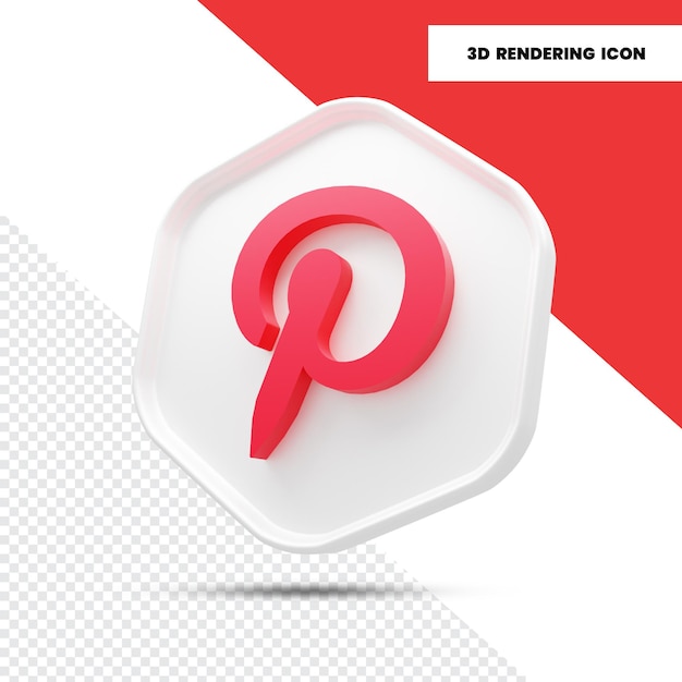 PSD pinterest 3d rendering icon