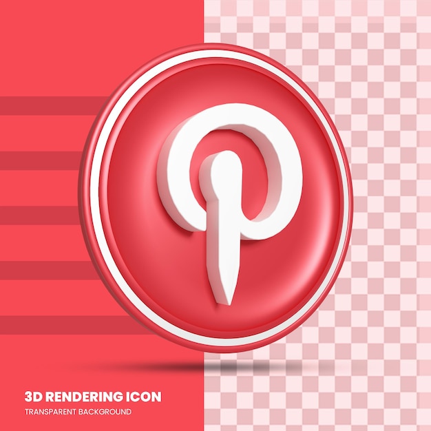 PSD pinterest 3d rendering icon