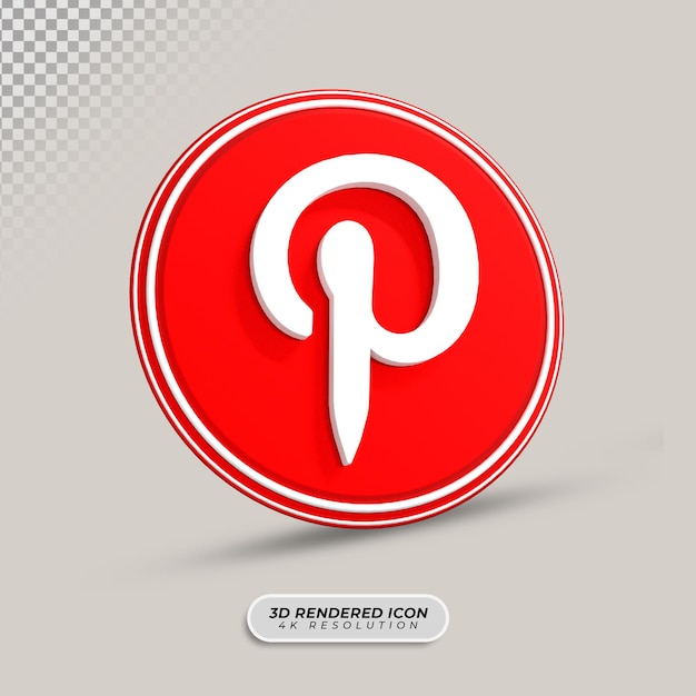 Pinterest 3d-rendering pictogram ontwerp