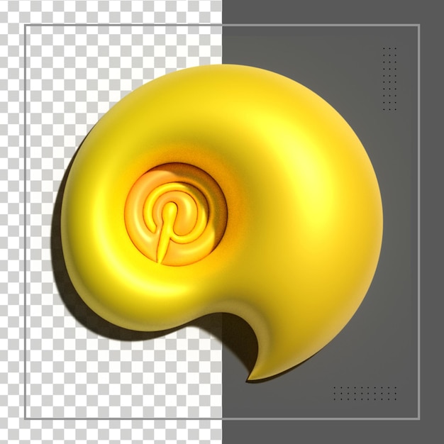 pinterest 3d rendering social media colorful glossy icon  for psd composition