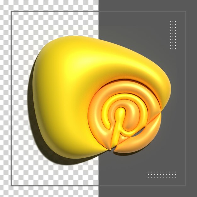 pinterest 3d rendering social media colorful glossy icon  for psd composition