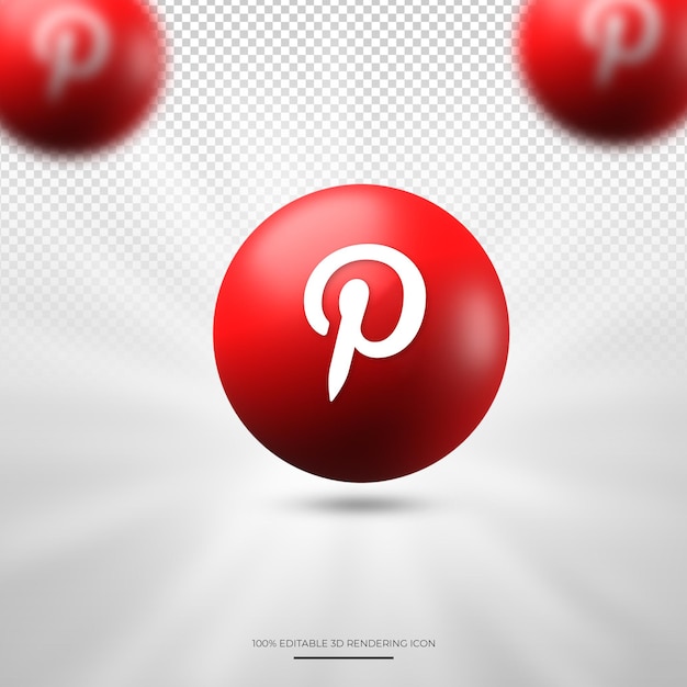 PSD pinterest 3d-rendering sociale media icoon