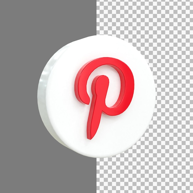Pinterest 3d Social Media icon Colorful glossy 3d icon concept 3d rendering for composition