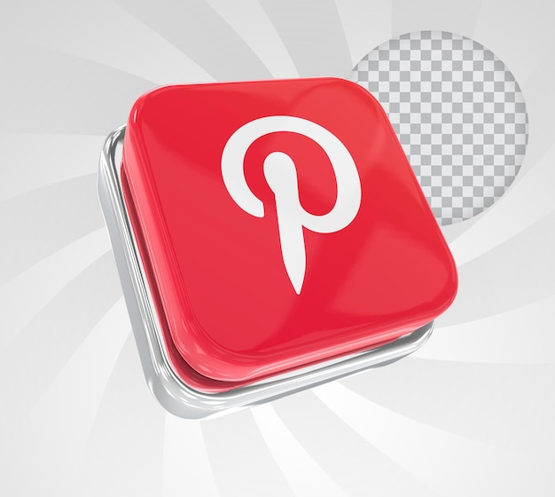 Pinterest 3d social media icons