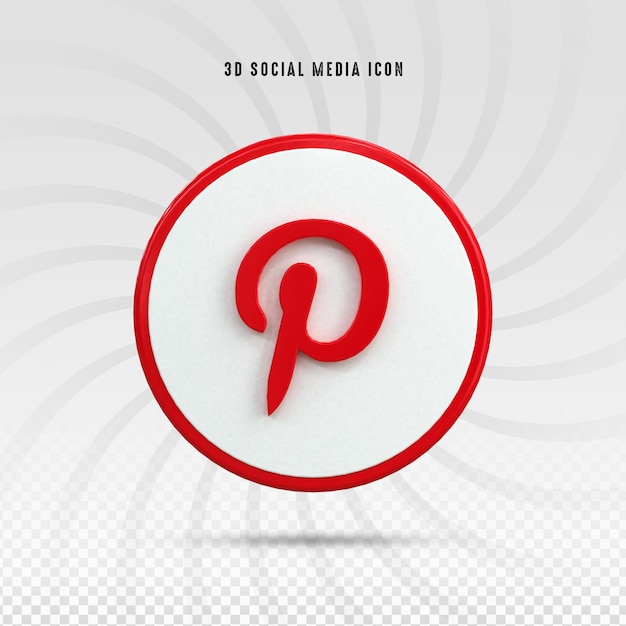 PSD pinterest colorful glossy 3d logo and social media 3d icon design