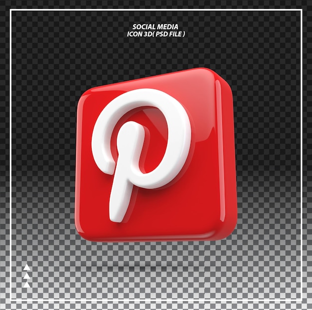 PSD Значок pinterest element 3d