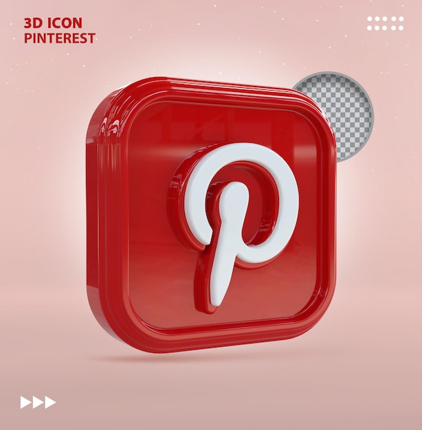 Иконка pinterest 3d концепция