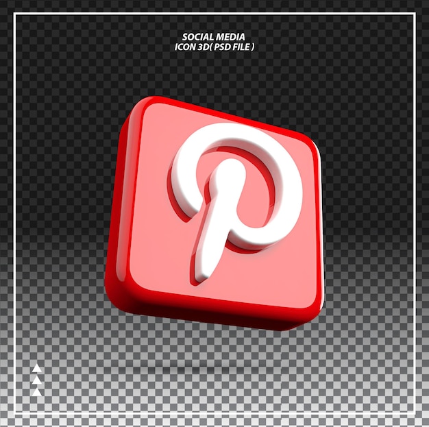 Pinterest icon 3d element