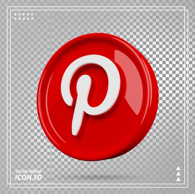 Pinterest icon 3d luxe render