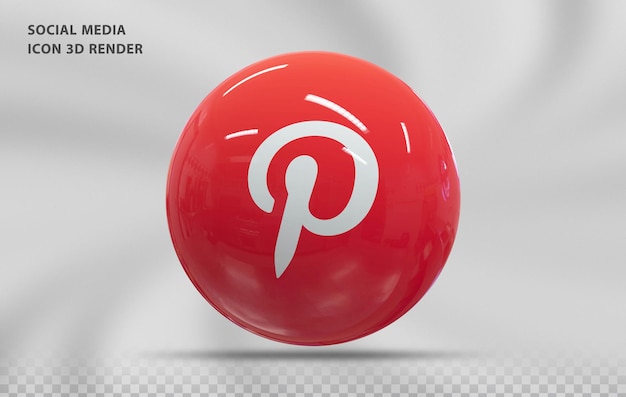 Pinterest icon 3d rendering di lusso