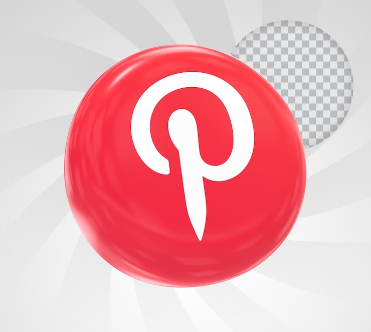 PSD значок pinterest 3d современный