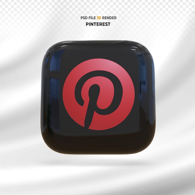 Pinterest icon 3d render