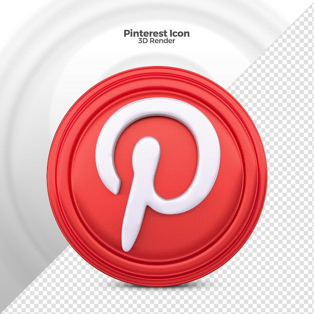 Pinterest 아이콘 3d 렌더링