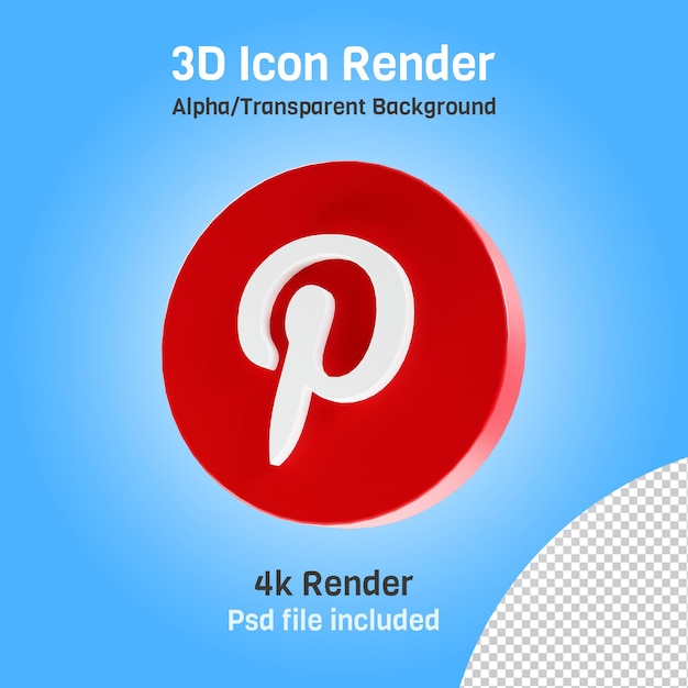 Pinterest 아이콘 3d