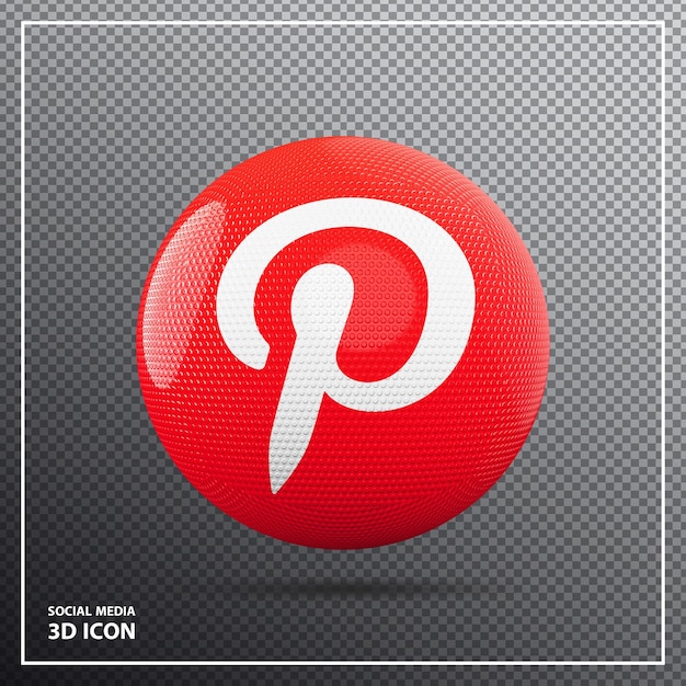 Pinterest icon element style 3d