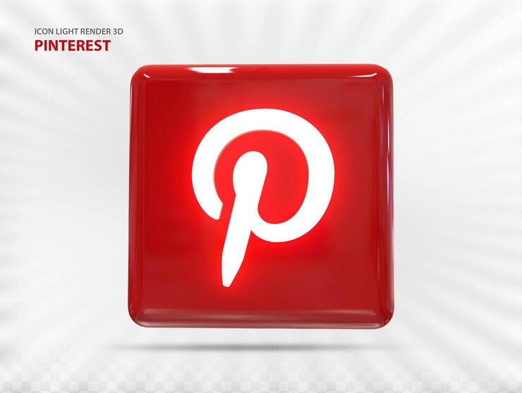 PSD значок pinterest со стильным светом