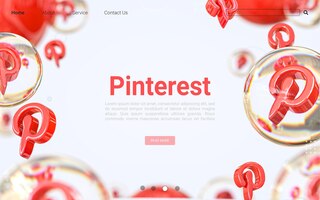 pinterest iconic blank space advertising background concept for website banner poster 3d render