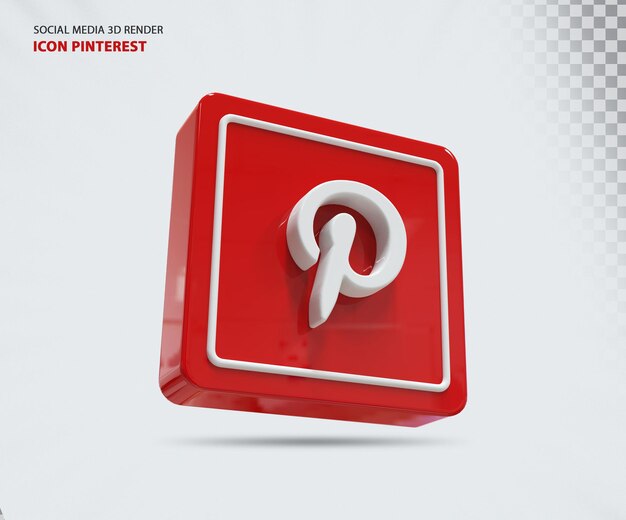 Pinterest Ikona Koncepcja Renderowania 3d