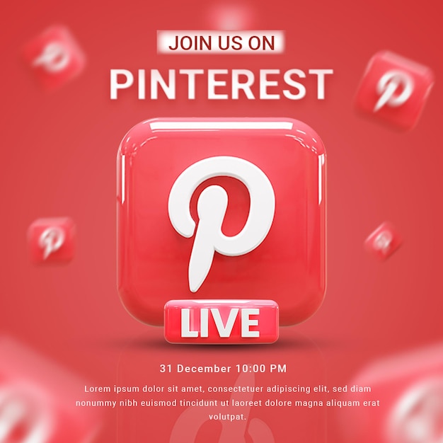 Pinterest live social media promotional banner pinterest social media advertising banner