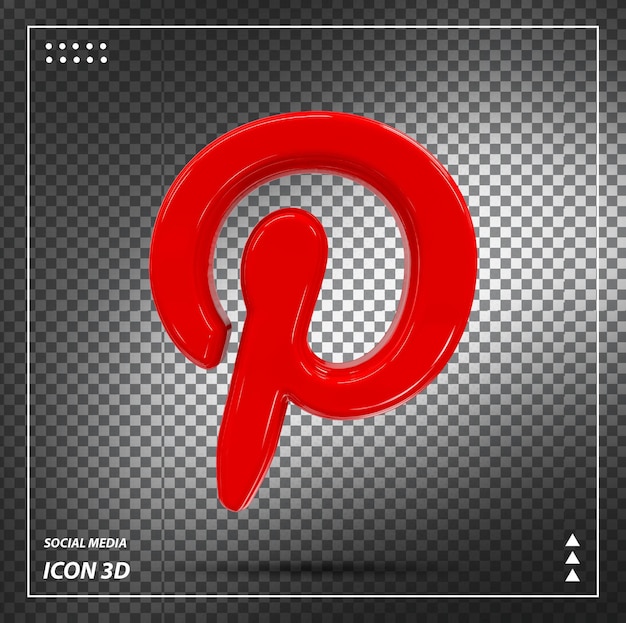 PSD pinterest logo 3d luxe