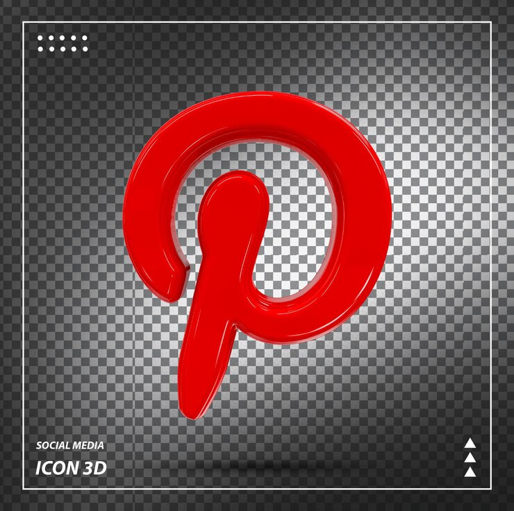 PSD pinterest logo 3d luxury
