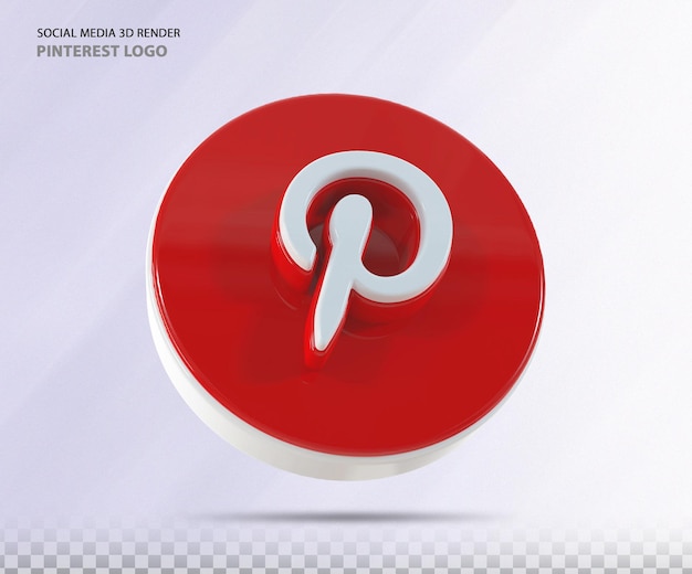 Pinterest Logo 3d Render luxe