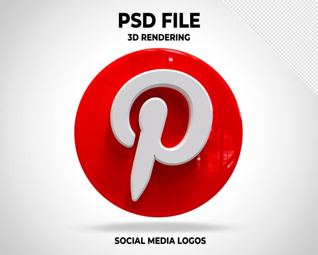 Pinterest 로고 3d 소셜 미디어