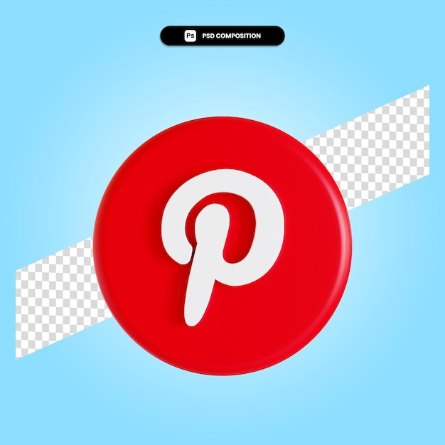 Pinterest logo applicazione 3d rendering illustrazione isolata