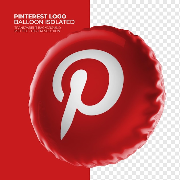 PSD pinterest logo balon 3d