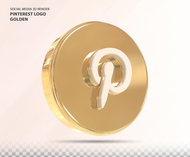 Pinterest-logo goud 3d render