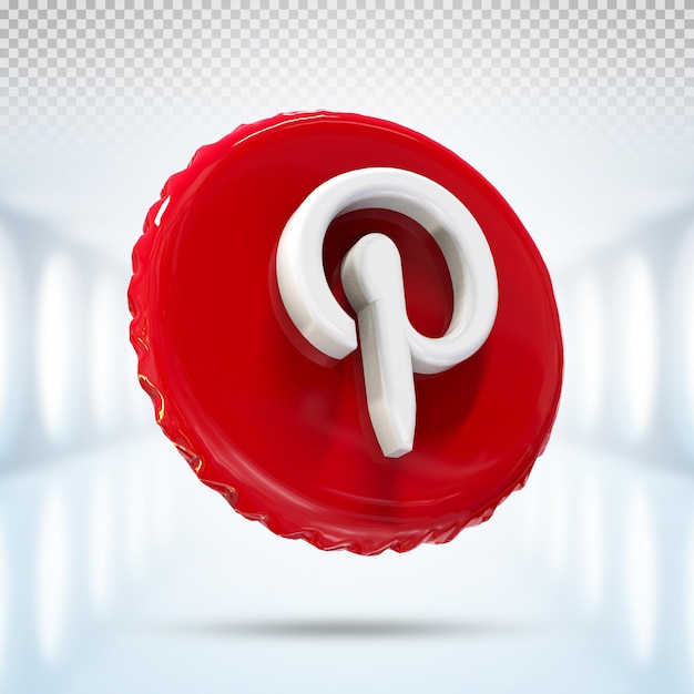 Pinterest logo icon 3d social media in modern style