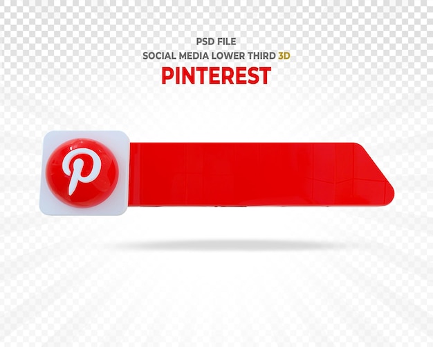 Pinterestのロゴローワーサード3dレンダリング