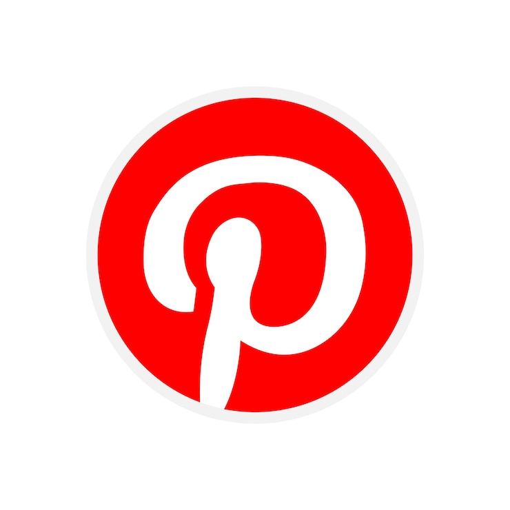 PSD логотип pinterest на красном круге