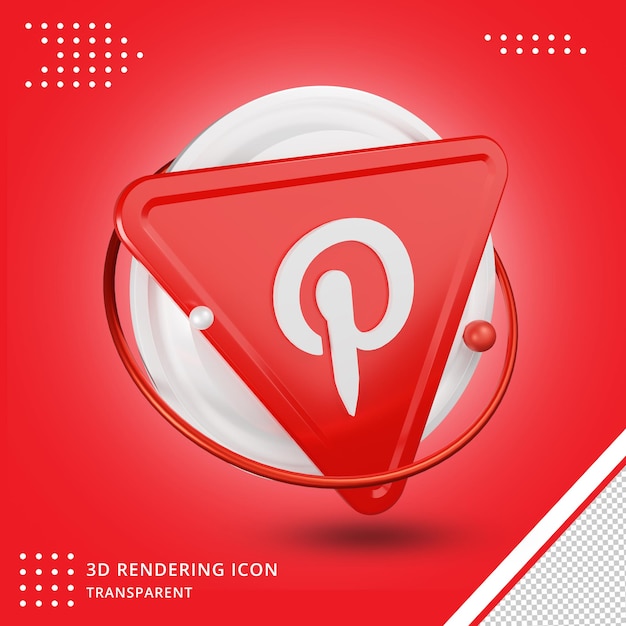 Pinterest logo social media 3d rendering icona