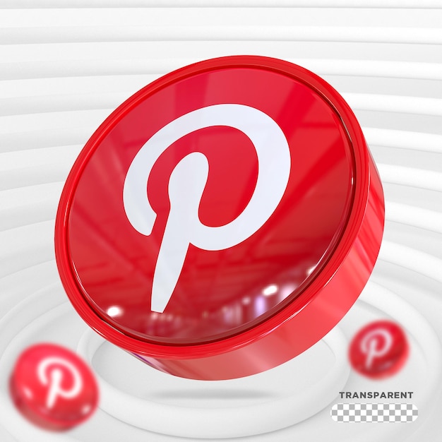 Pinterest Logo Social Media Style 3d