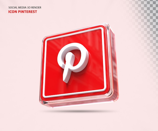 Pinterest logo sociale media 3d render